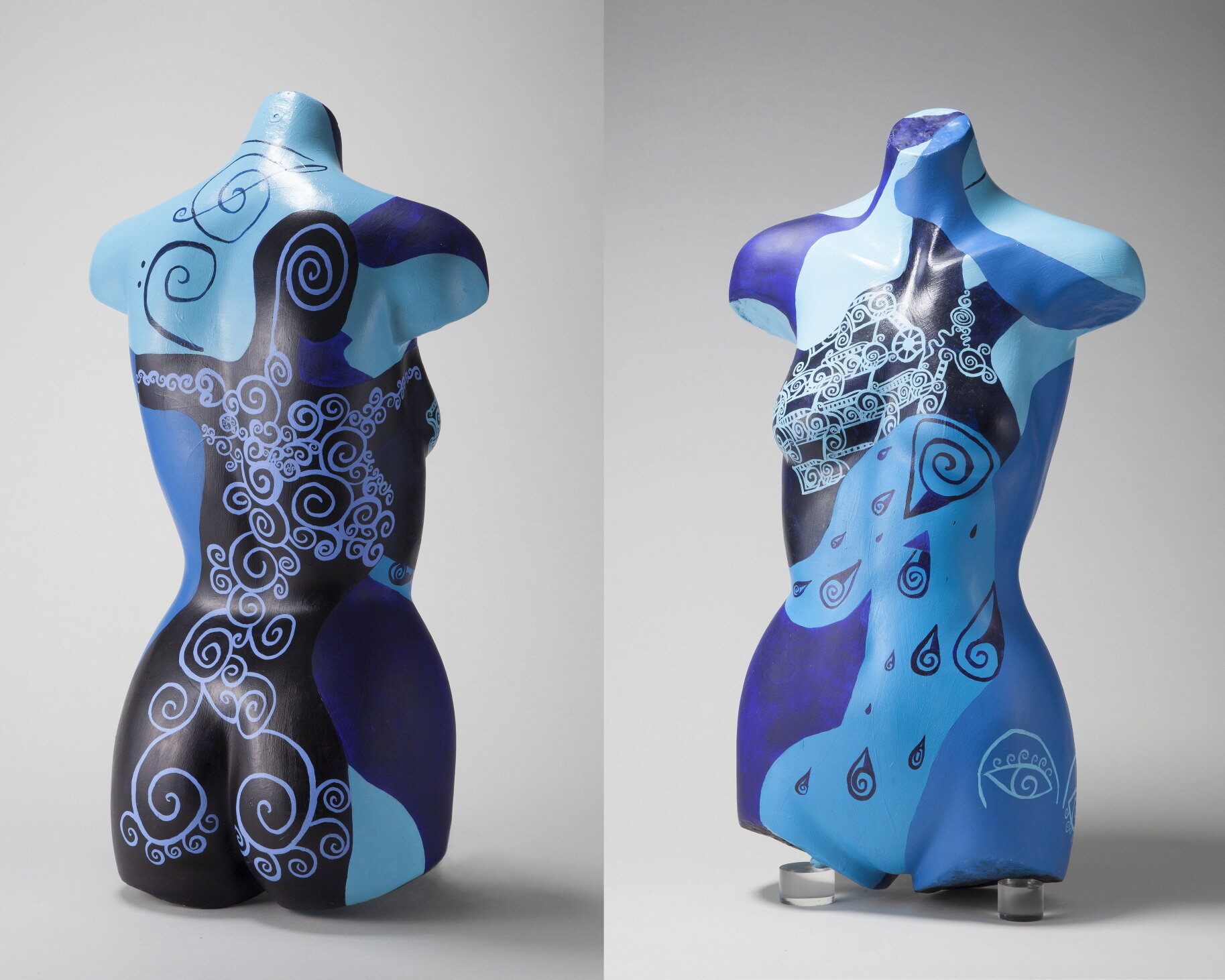 Blue People 75 X 39 X 23cm Acrylic On Mannequin 2014 (2)