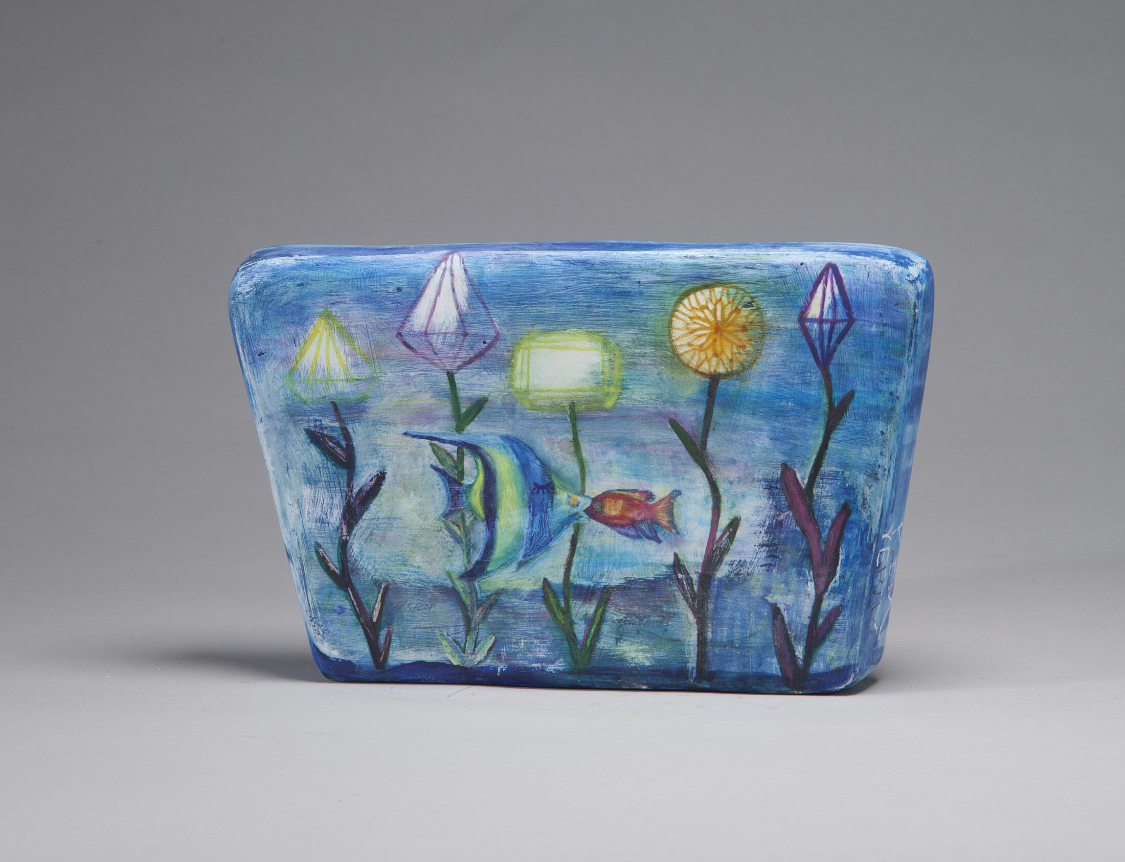 Stranger In The Night 14x22x3.5cm Watercolor On Plaster 2015